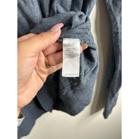 Faherty Sunwashed Slub Hoodie Mens 2XL Heathered Blue Pullover 100% Cotton Comfy - Picture 7 of 9